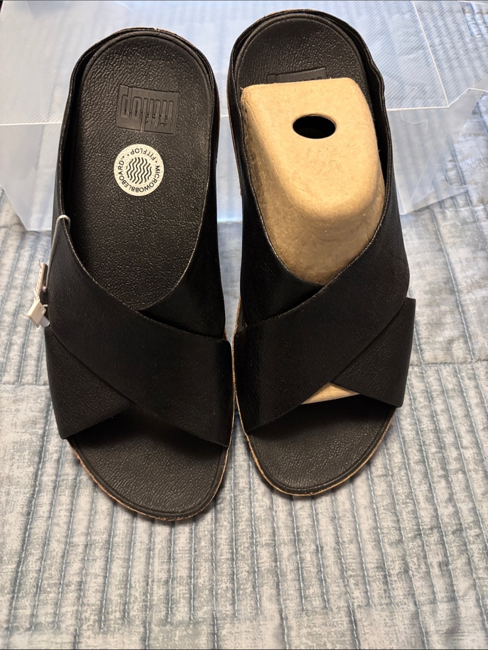 Fitflop Black Crisscross Slide Sandals